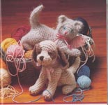 Barbara Anderson crocheted puppy and kitten