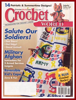 Cover of Crochet World, June 2006 issue.