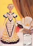 Annie's Calendar Bed Doll Society, 1996 Edwardian Lady Collection, Miss July - Summer Ball Gown