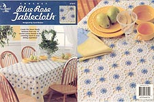 nnie's Attic Blue Rose Tablecloth