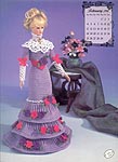Annie's Calendar Bed Doll Society, 1996 Edwardian Lady Collection, Miss February - Afternoon Gown