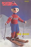 Annie's Attic Sporting Crochet, 12inch tall skier