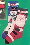 Mary Maxim Knit Santa and Snowman Musical Stockings