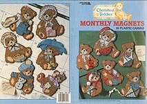LA Cherished Teddies Monthly Magnets in Plastic Canvas