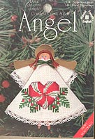 Counted Cross Stitch Clothespin Angel Kit: Peppermint Heart