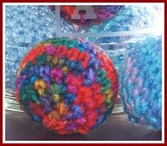 Animal Aid of SW MI sells these crocheted balls stuffed with fiberfill and catnip to raise money for its community spay/neuter programs.