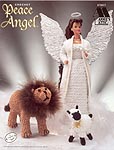 Annie's Attic Fashion Doll Peace Angel holds a dove; instructions also included for the Lion and the Lamb.