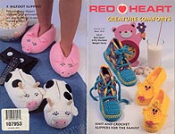 Red Heart Creature Comforts slippers