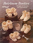 Heirloom Baby Booties, worked in size 10 bedspread cotton