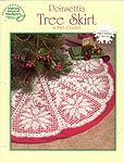 ASN White Christmas Collection: Poinsettia Tree Skirt in Filet Crochet