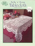 ASN White Christmas Collection: Bells 'n' Bows Tablecloth in Filet Crochet