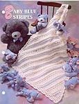 Annie's Crochet Quilt & Afghan Club Baby Blue Stripes