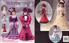 Annie's Attic Crochet Victorian Ladies Fashion Doll ensembles