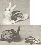 Crochet Critters No. 1-107, 1-108, 1-109: Snail, Baby Todd Turtle, Lady Bug