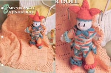 Baby Blanket & Jester Doll from Annies Crochet Quilt & Afghan Club