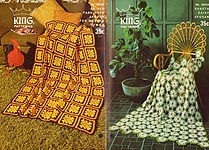 King Patterns No. 2024: Shasta Daisy Afghan & An Old Fashioned Afghan for Modern Times