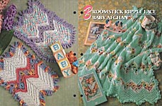 Annie's Crochet Quilt & Afghan Club Broomstick Ripple Lace Baby Afghan