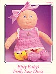 Annie's Attic crocheted soft sculpture Bitty Baby Frilly Sun Dress