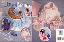 Annie's Attic Tote Along Bassinets, featuring boy and girl outfits for 5-inch baby dolls