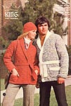 KNIT King Patterns No. 2062: His or Hers Wrap Stye Jacket & Hat