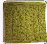 Knitting Pattern-A-Day Calendar: Mirrored Cable Dishcloth
