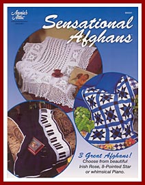 Cover, Sensational Afghans, which contains a reprint of my Piano Afghan pattern.