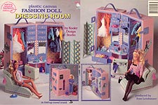 Plastic Canvas Fashion Doll Dressing Room in Fold-up Trunk