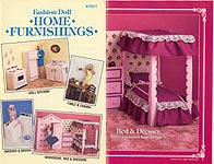 Fashion Doll Home Furnishings -- plastic canvas kitchen and bedroom furniture and accessories