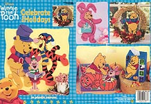LA Winnie the Pooh Celebrate the Holidays in Plastic Canvas