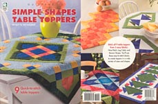 Simple Shape Table Toppers to quilt using combinations of Nine Patch, Log Cabin, and Roman Stripes blocks
