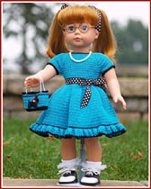 Shopping With Grama is a 1950s - inspired outfit for your favorite 18 inch doll.