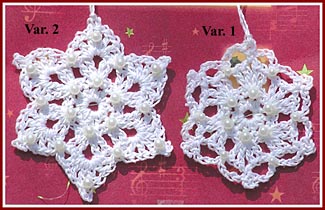Free pattern for crocheted snowflakes.