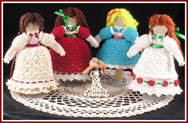 Victorian Elegance antique-inspired wooden dolls; match Victorian Elegance dresses for 18 inch dolls.